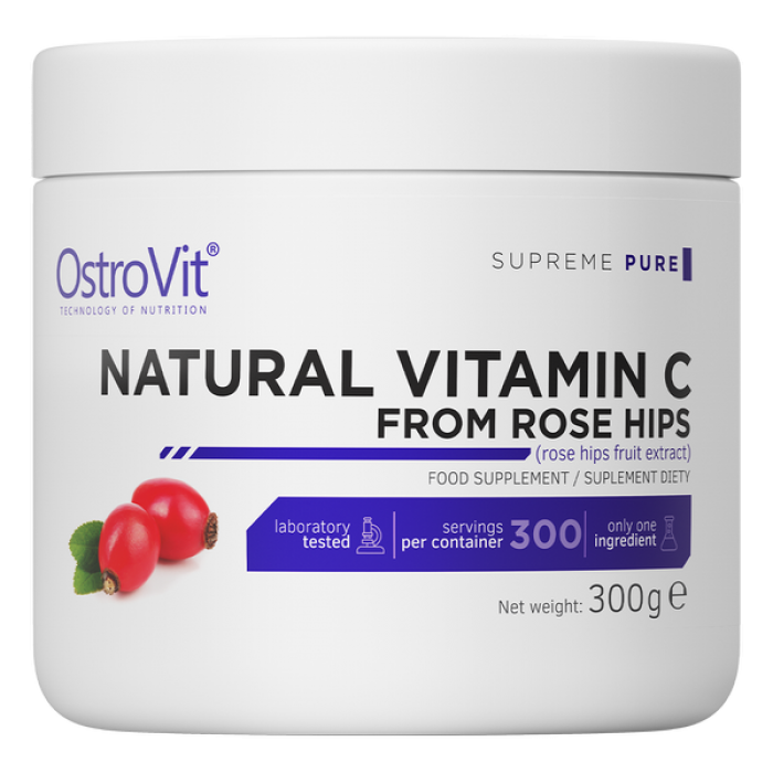 OstroVit Natural Vitamin C Powder / from Rose Hips / 300g